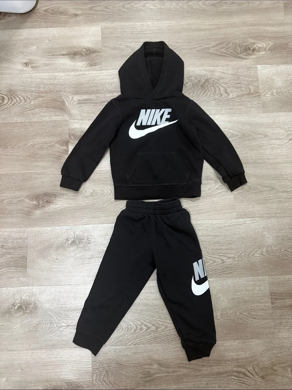 Nike Black 3T Hoodie & Joggers Set with White Logo